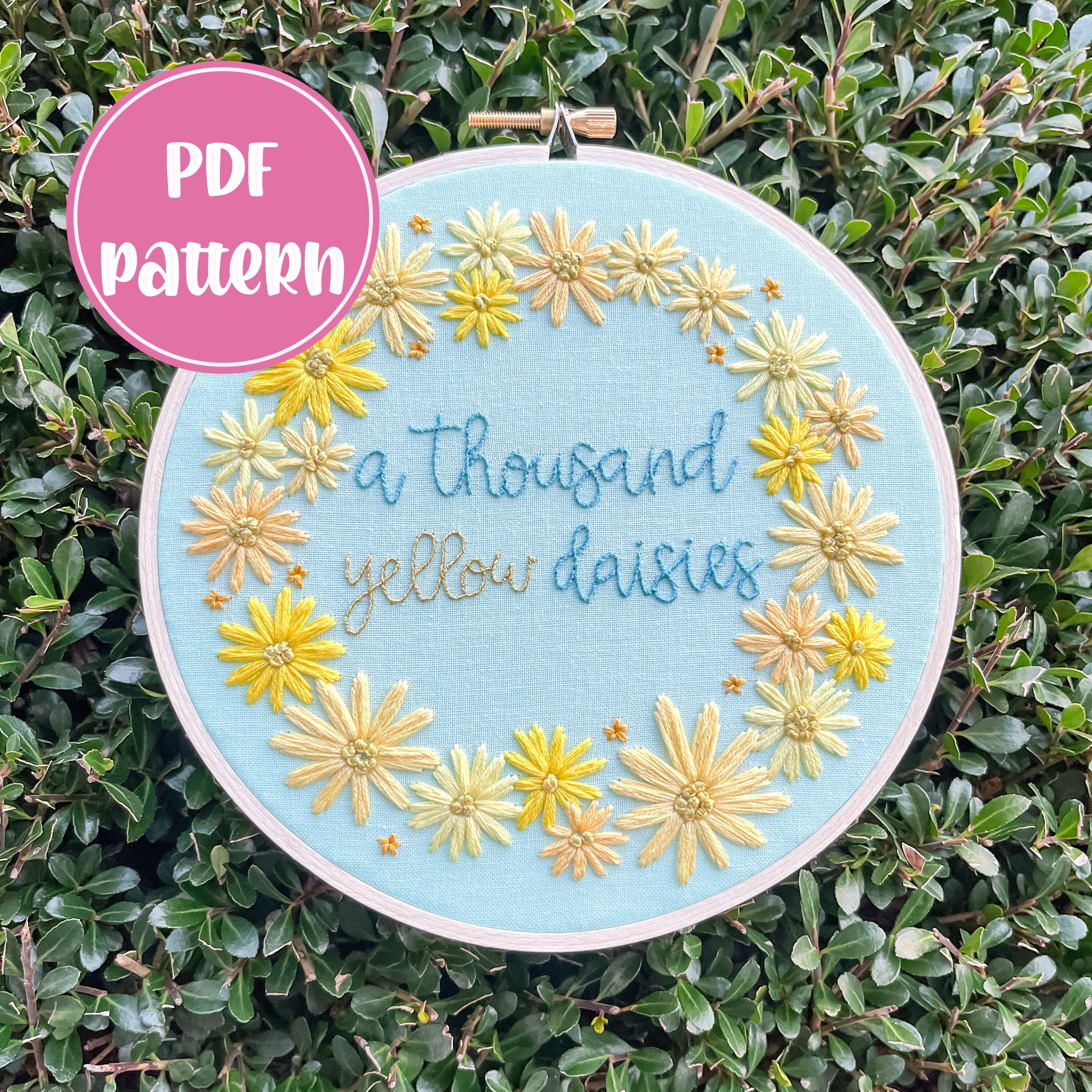 PDF Pattern - A Thousand Yellow Daisies Wreath GG, Intermediate