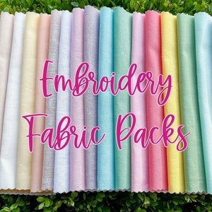 Embroidery Fabric Square Packs, Hand Embroidery, Kona Cotton Fabric, Linen Blend Fabric, Fabric Squares, Robert Kaufmann