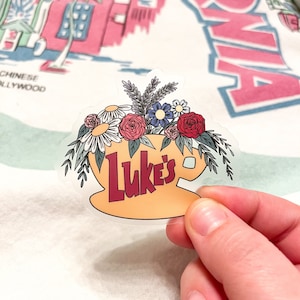 Floral Luke Mug Sticker, Vinyl Sticker, Waterproof Stickers