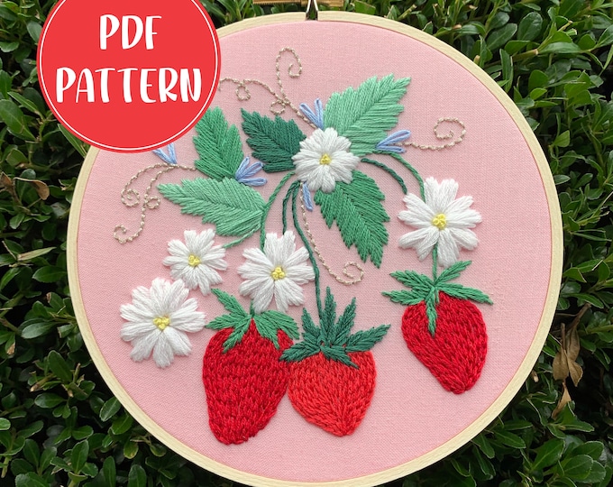 View of PDF Pattern - La Fleur Eiffel, Intermediate Embroidery, Embroidery ...