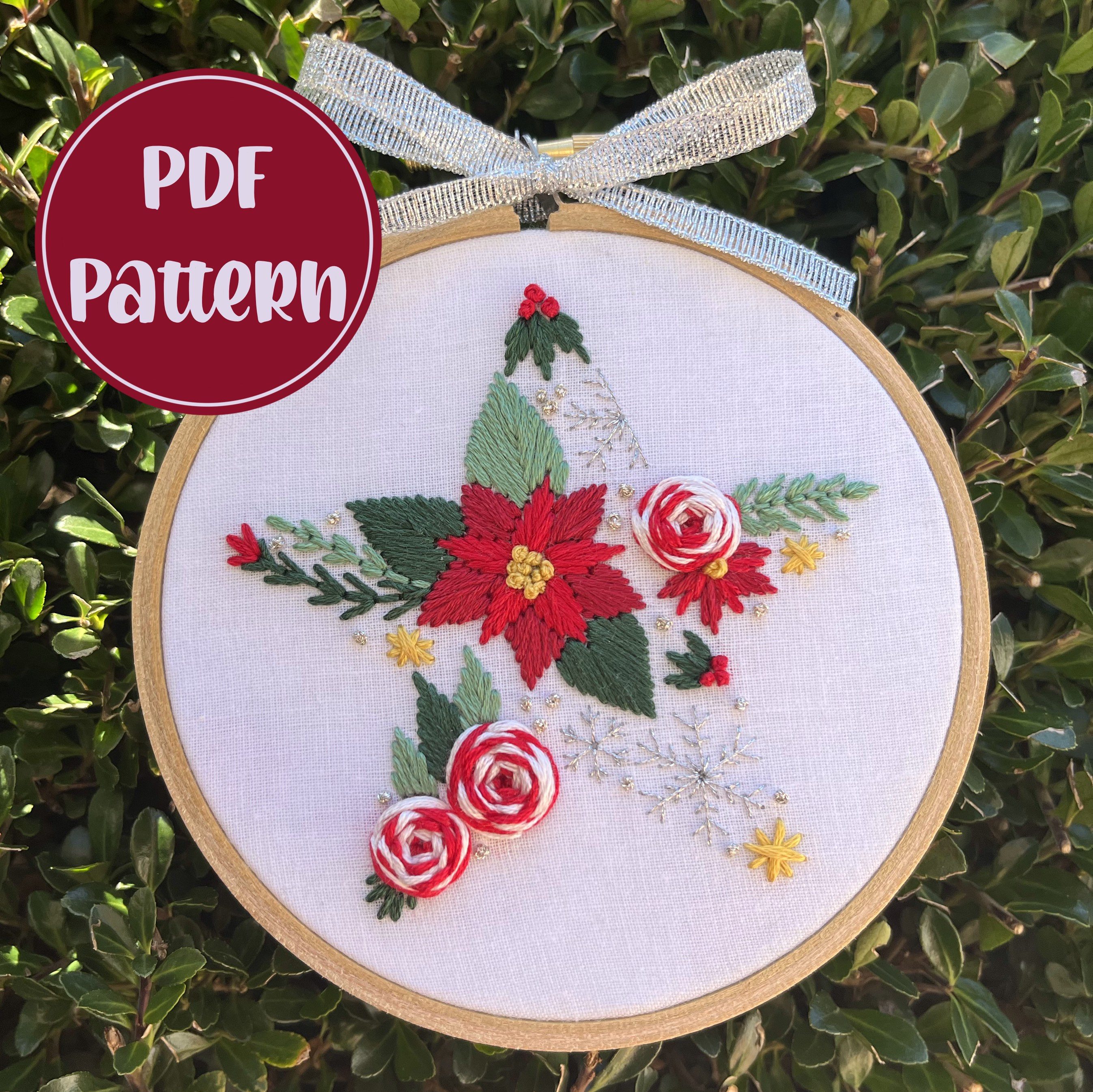 PDF Pattern Christmas Star Intermediate Embroidery - Etsy Ireland