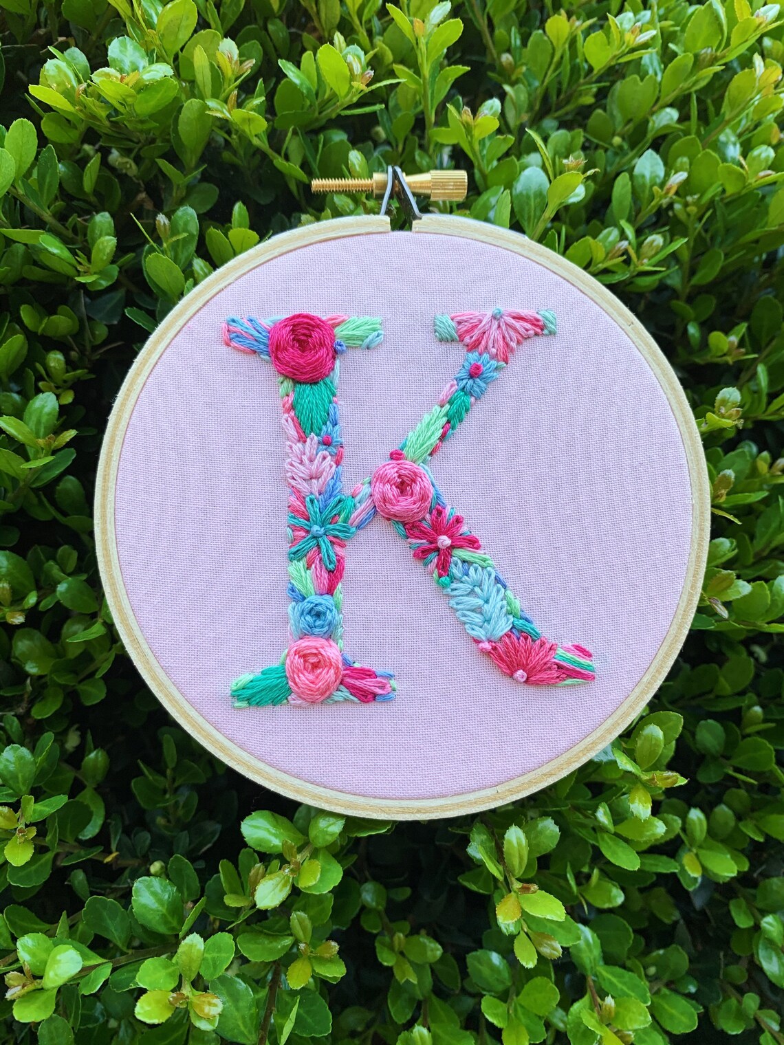 PDF Pattern Letter K Floral Monogram Embroidery Pattern Etsy