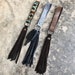 Handcrafted Leather Fringe Keychains - One-Of-A-Kind, Soft, Stylish & Functional - Western Navajo, Grey and Rose Gold Stingray Patterns