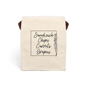 Stylish Canvas Lunch Bag with Strap - Eco-Friendly Tote for Sandwiches, Snacks & More - Perfect for School, Work, Picnics, Gifts