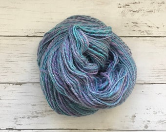 Handspun Worsted yarn, “Gelato” - Merino and Silk