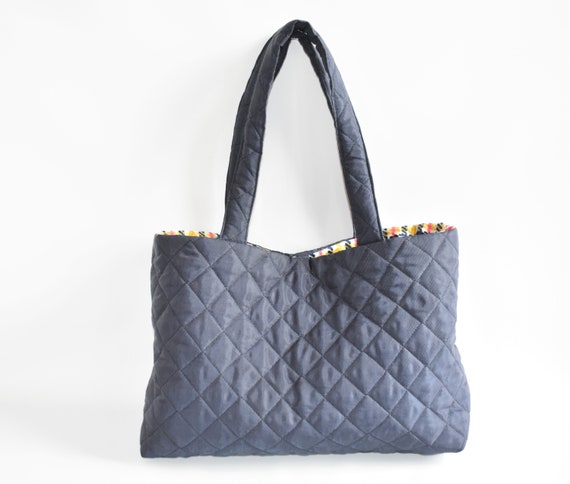 navy quilted handbag