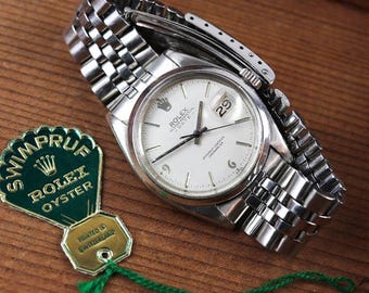 1960 Rolex Early Date 1500 Stainless Steel Jubilee 35mm Watch B&P