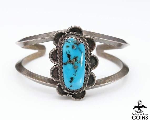 Bohemian Silver & Turquoise Cuff Bracelet - image 1