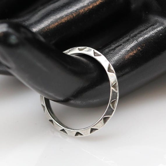 Sterling Silver Stack Triangular Sharp Band Ring - image 1