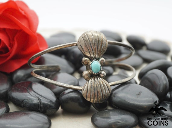 Southwestern Silver & Turquoise Figural Shell Min… - image 3