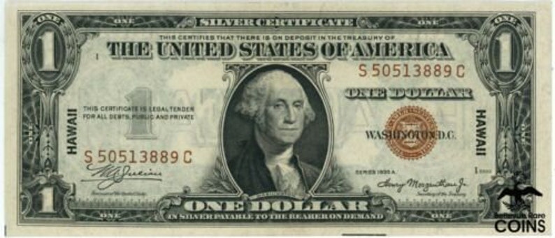 1935 A USA Dollar Hawaii WWII Emergence Issue Silver Cert Note 1935 A USA Dollar Hawaii WWII Emergence Issue Silver Cert Note