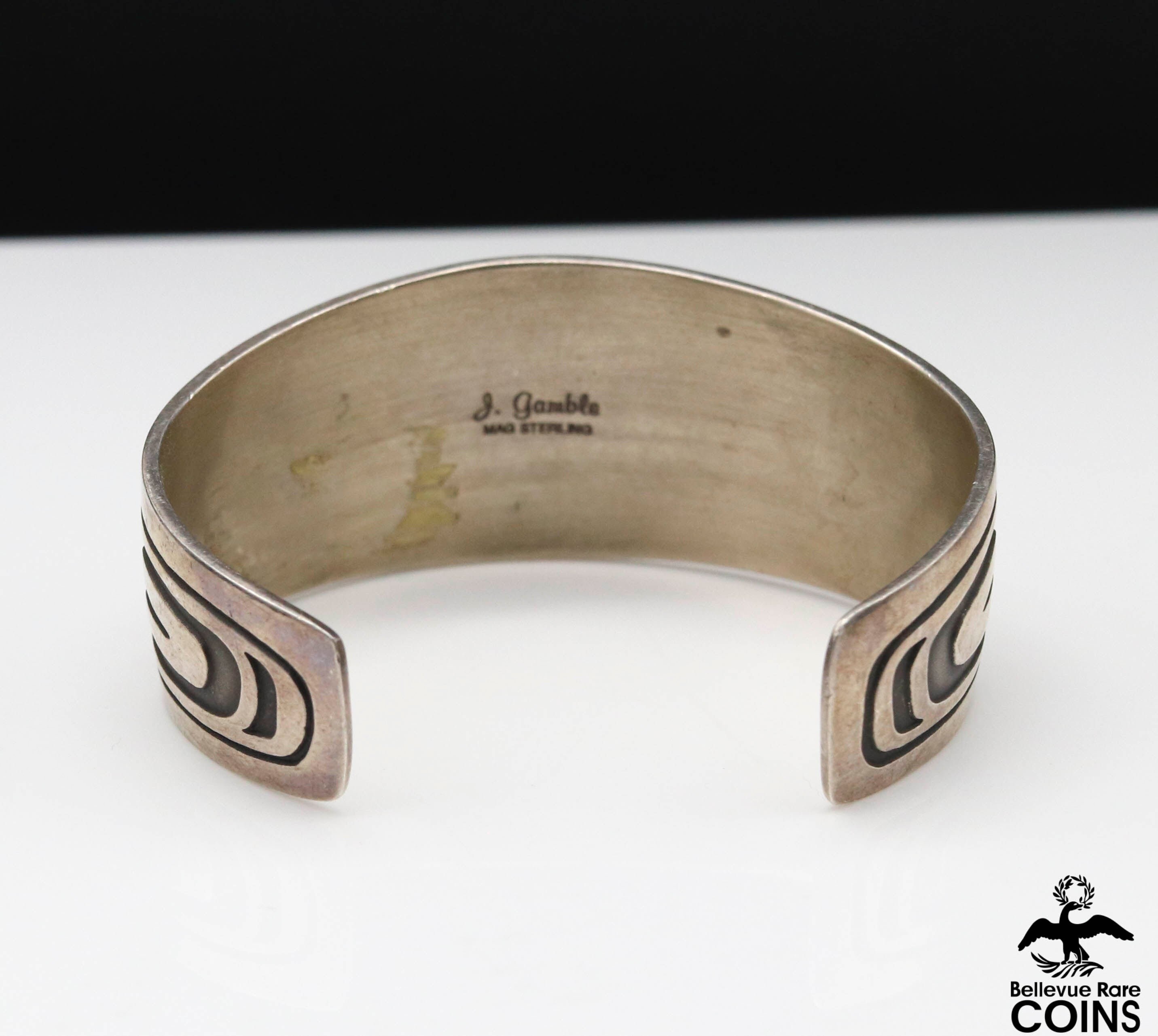 Native Sterling Silver Etched Eagle Cuff Bracelet Signed J Native Sterling Silver Etched Eagle Cuff Bracelet Signed J