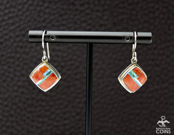 Native Southwestern Sterling Silver Opal & Red Co… - image 3