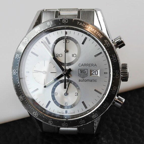 TAG Heuer Carrera Calibre 16 Cronógrafo Taquímetro Esfera plateada Reloj  automático de acero inoxidable para hombre -  España