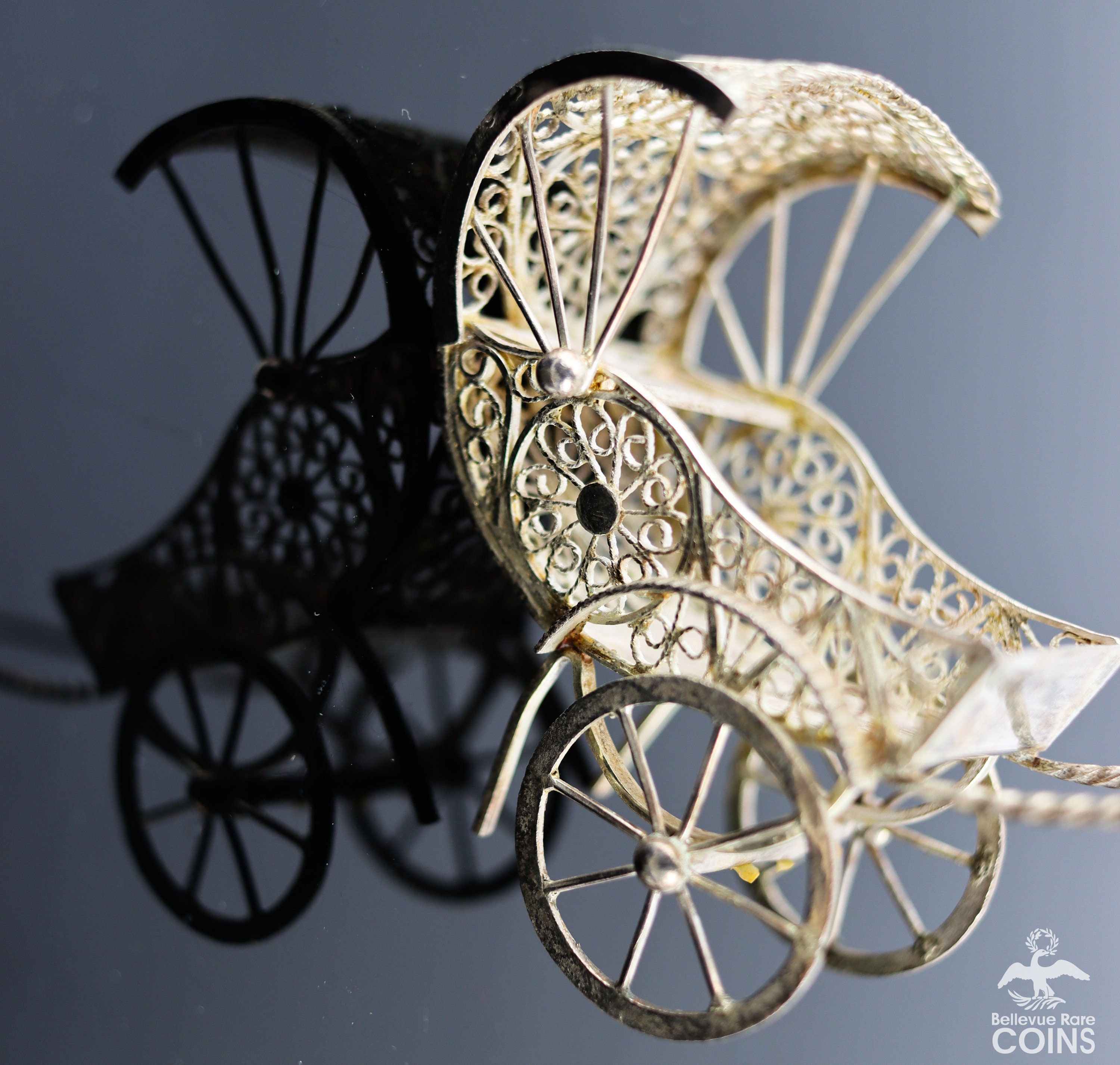 ミニチュア シルバー 馬車 インテリア 馬車 ミニチュア シルバー