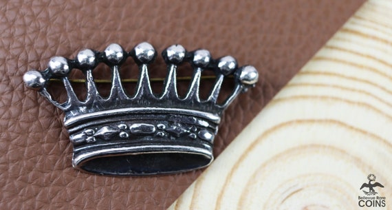 Sterling Silver Royal Crown Brooch - image 1