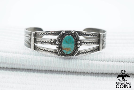 Vintage Southwestern Americana Silver Turquoise E… - image 4