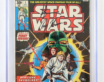 1977 Marvel Comics Star Wars #1 CGC 7.5 White Pages Signed H