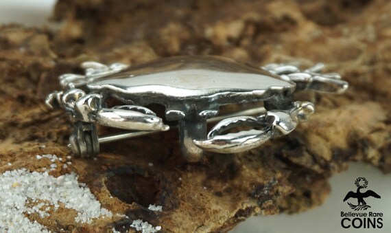 Vintage Sterling Silver Cancer Zodiac Symbol Crab… - image 2