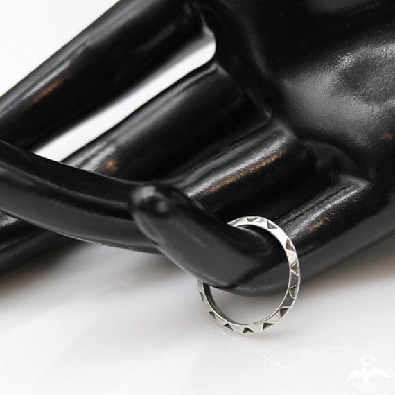 Sterling Silver Stack Triangular Sharp Band Ring - image 1