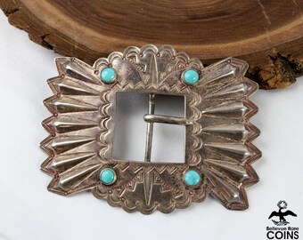 90s Silver Chain and Faux Turquoise Concho Belt | Western  display picture 3