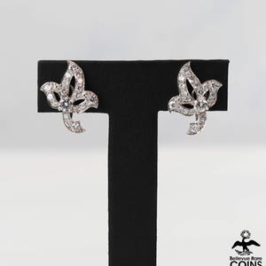 Vintage Cartier 14k White Gold ~1.5 CTW Diamond Screw-Back Earrings w/ Box