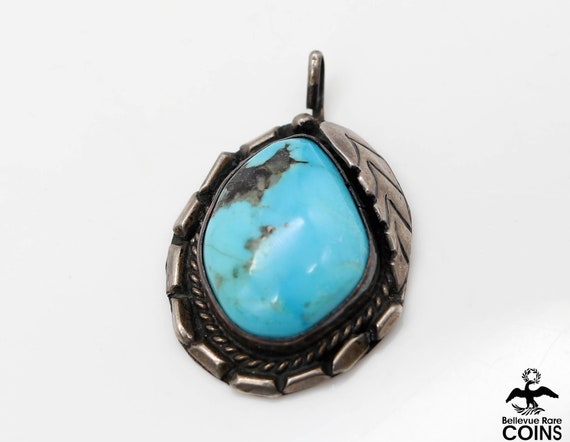Bohemian Silver & Turquoise Cabochon Feathered Pe… - image 2
