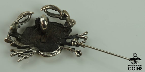 Vintage Sterling Silver Cancer Zodiac Symbol Crab… - image 8