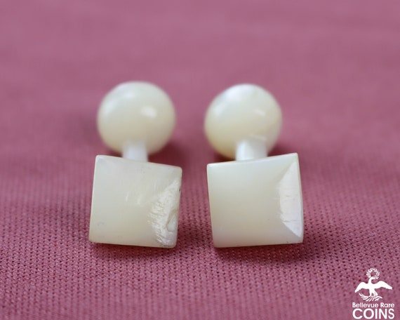 Solid Carved Mother of Pearl Edwardian Square & R… - image 5