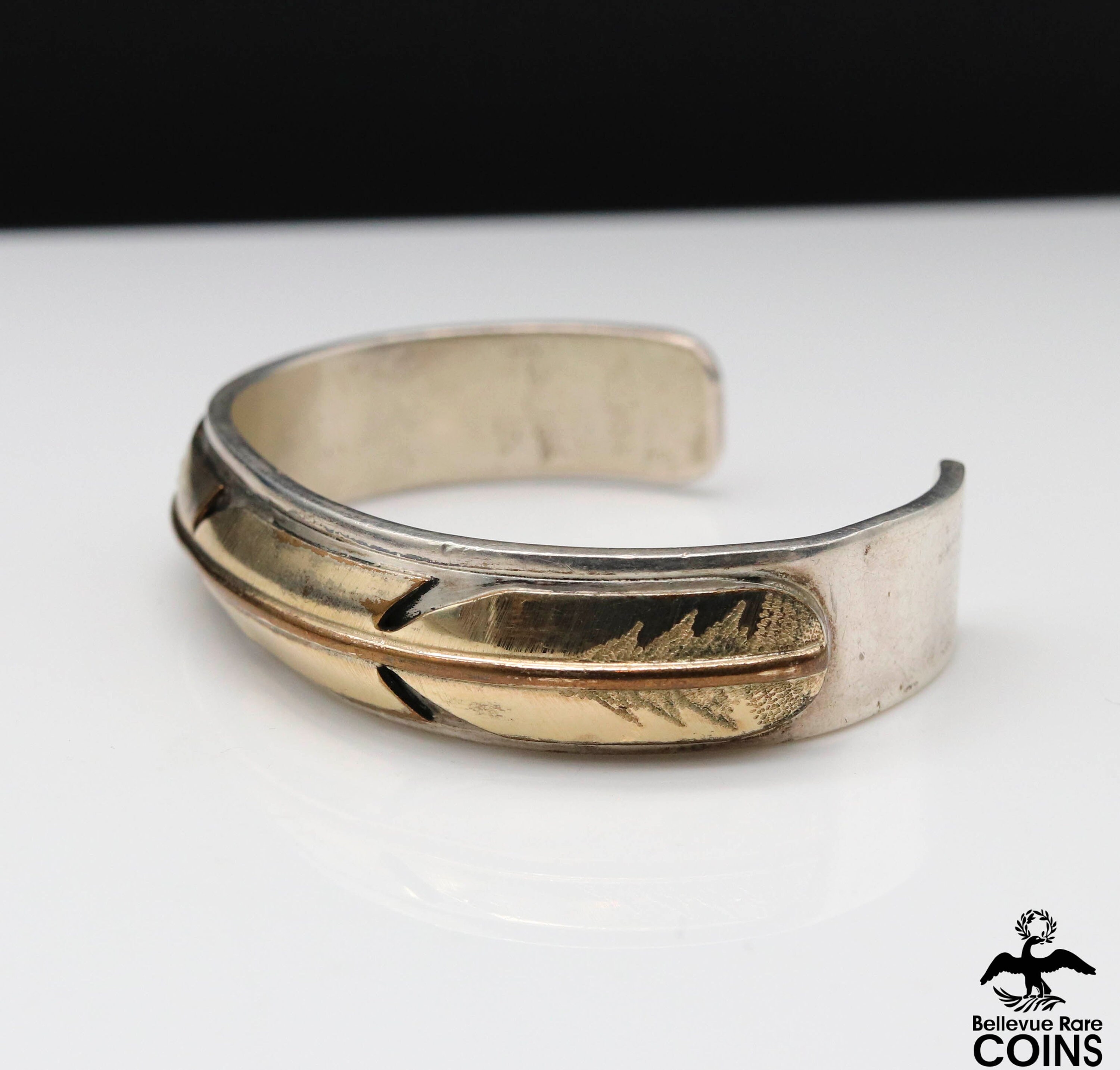 Native Lee Bennett 1/20th 12k Gold-filled Feather Sterling Silver