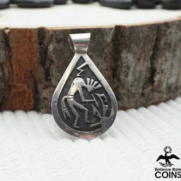 Rare Vintage Hopi Triangular Kokopelli Native American Jewelry Silver Earrings Rare Vintage Hopi Triangular Kokopelli Native American Jewelry Silver Earrings