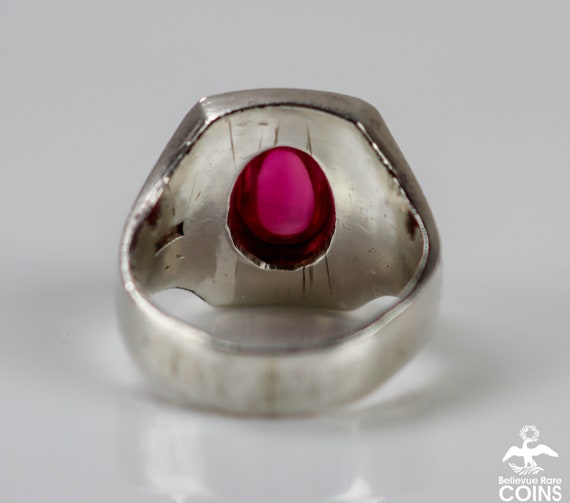 Pink Lab Rubellite Oval Cabochon & Sterling Silve… - image 5