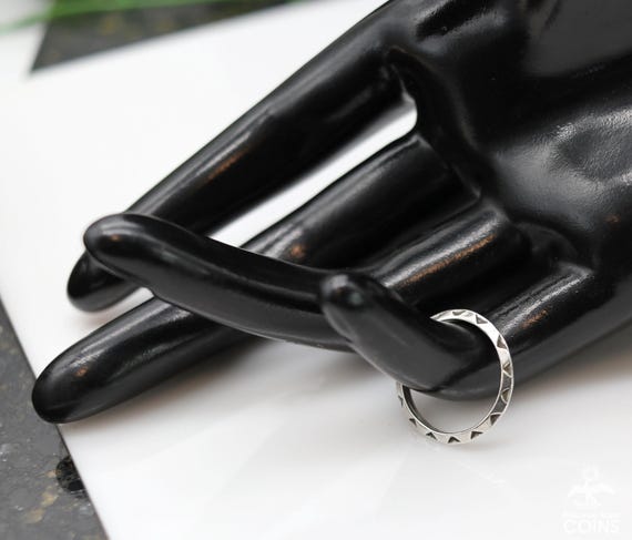 Sterling Silver Stack Triangular Sharp Band Ring - image 6