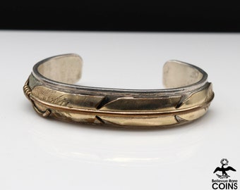 Vintage Navajo Signed Lee Bennett Sterling Silver 12k Gold Filled