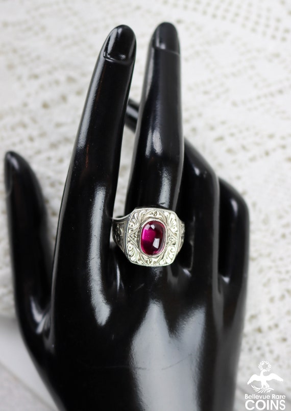 Pink Lab Rubellite Oval Cabochon & Sterling Silve… - image 9