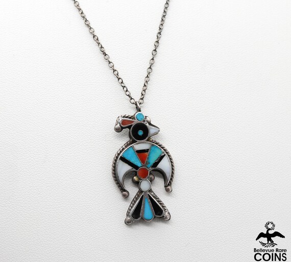 Native Sterling Silver Multi-Stone Inlay Thunderb… - image 4