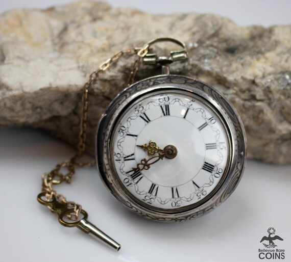 Samson London England Verge Fusee Pocket Watch w/Key … Gem