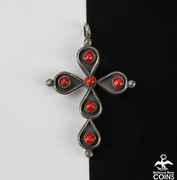 Vintage red silver clearance cross