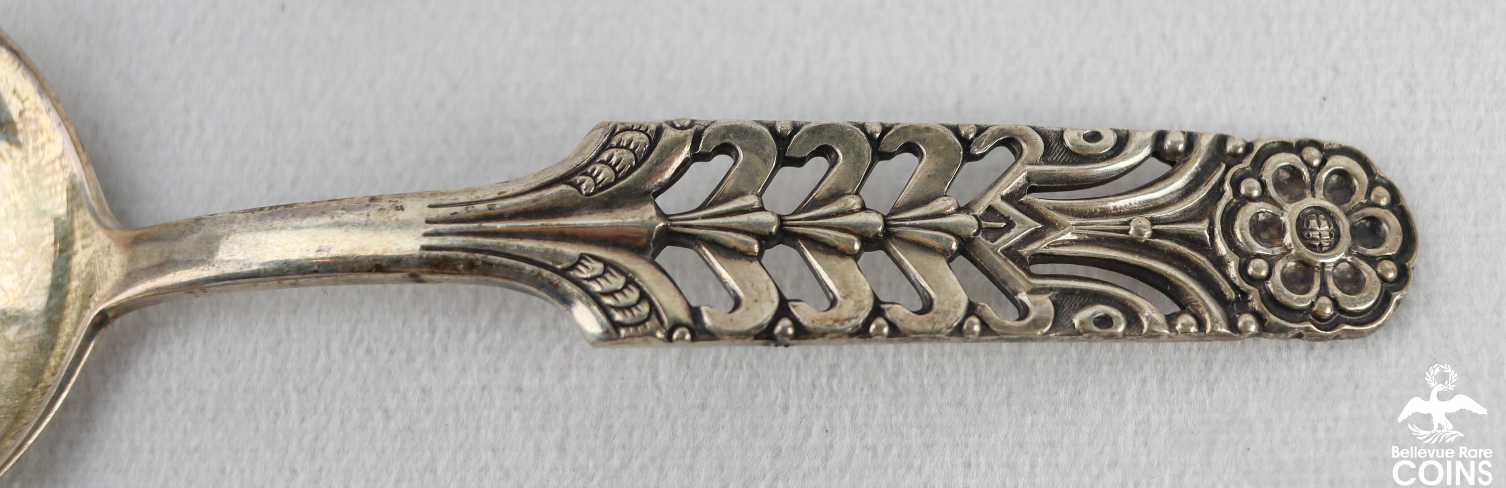 アンティークノルウェー デイビッド アンダーセン スターリング ハンドルスプーン DAVID ANDERSEN ノルウェー スターリングシルバー スプーン フローラル