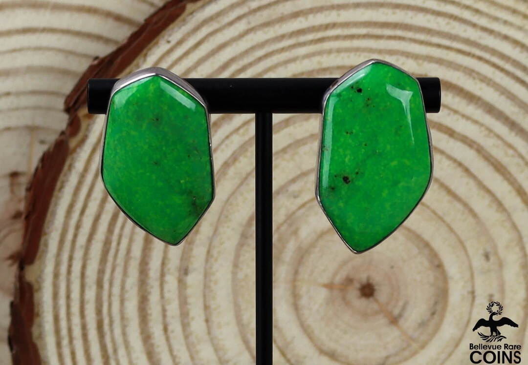 Southwest Desert Rose Trading Jay King Green Gaspeite & Sterling Silver