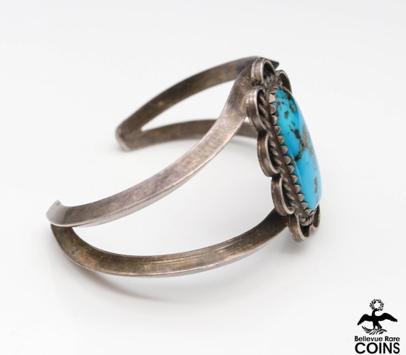 Bohemian Silver & Turquoise Cuff Bracelet - image 3