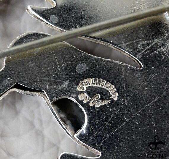 Coro Craft Sterling Silver Mother Bird & Chicks Vintage Brooch View 4