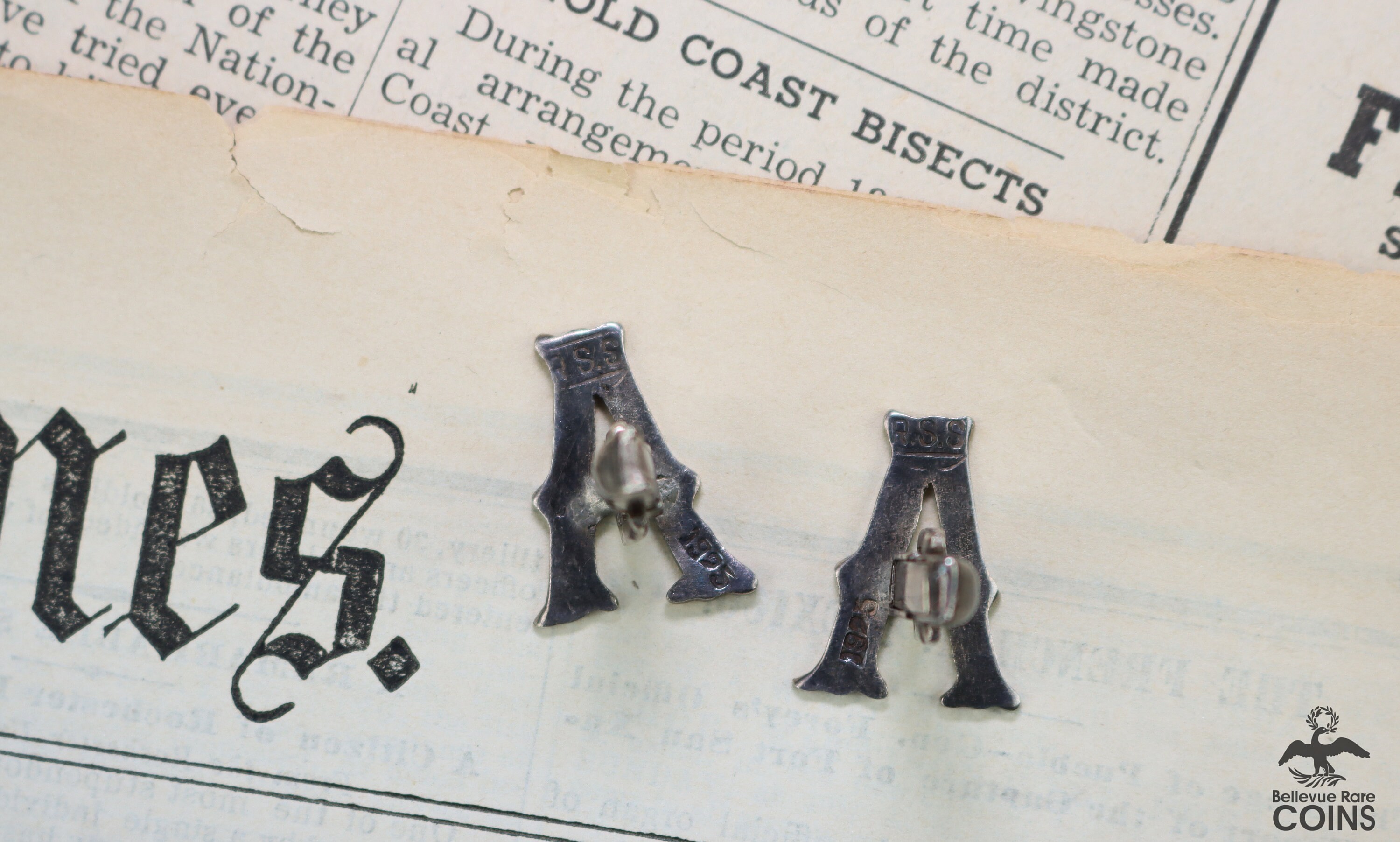 Boutons de manchette - Lettres Initiales Lettre A Argent Metal