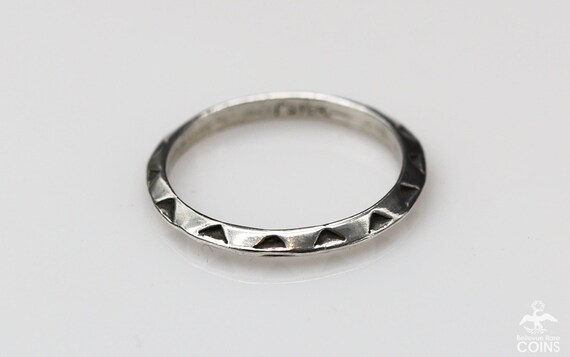 Sterling Silver Stack Triangular Sharp Band Ring - image 4