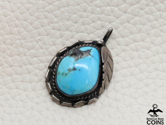 Bohemian Silver & Turquoise Cabochon Feathered Pe… - image 4