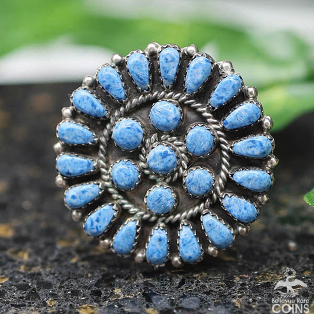 Rare Vintage Navajo Native American Jewelry jewelry 'Circular Turquoise' Collar Protectors Rare Vintage Navajo Native American Jewelry jewelry 'Circular Turquoise' Collar Protectors