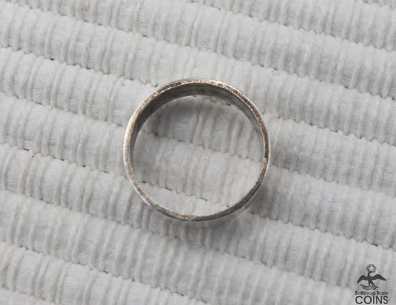 Silver Etched Roadrunner Ring Stackable Band - image 9