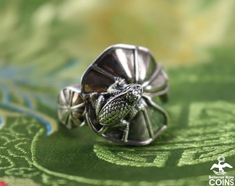 KC Studio 2011 Barry Kieselstein Sterling Silber (.925) Frosch Ring Jugendstil (Size 8)