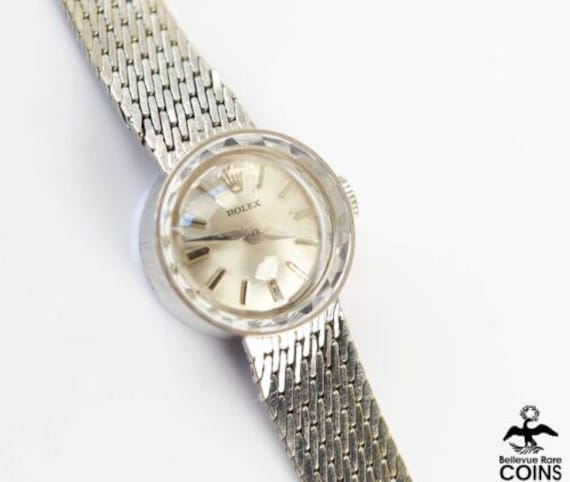 Vintage ROLEX 14k White Gold 17 Jewels Cal. 1401 Manual Wind