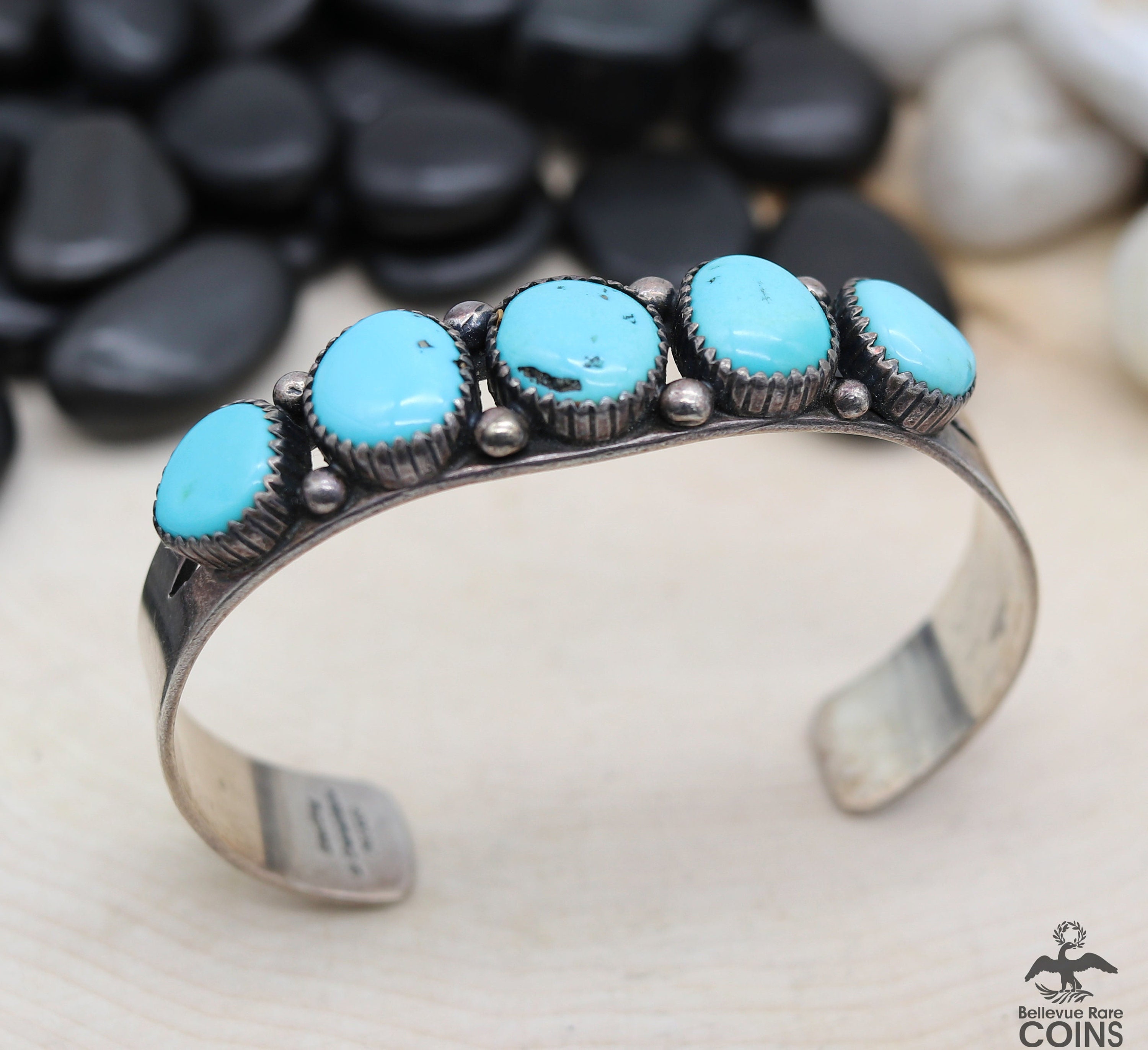 ブレスレット WILLIE and DUFFY Custom stamped bangle silver 925 handmade Will Denetdale Native Navajo Sterling Silver & Turquoise